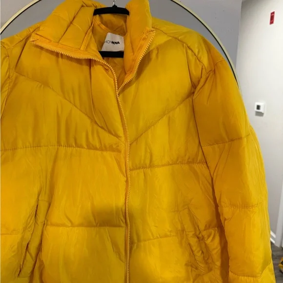Fashion Nova Bright Yellow Puffer Jacket - Picture 3 of 6